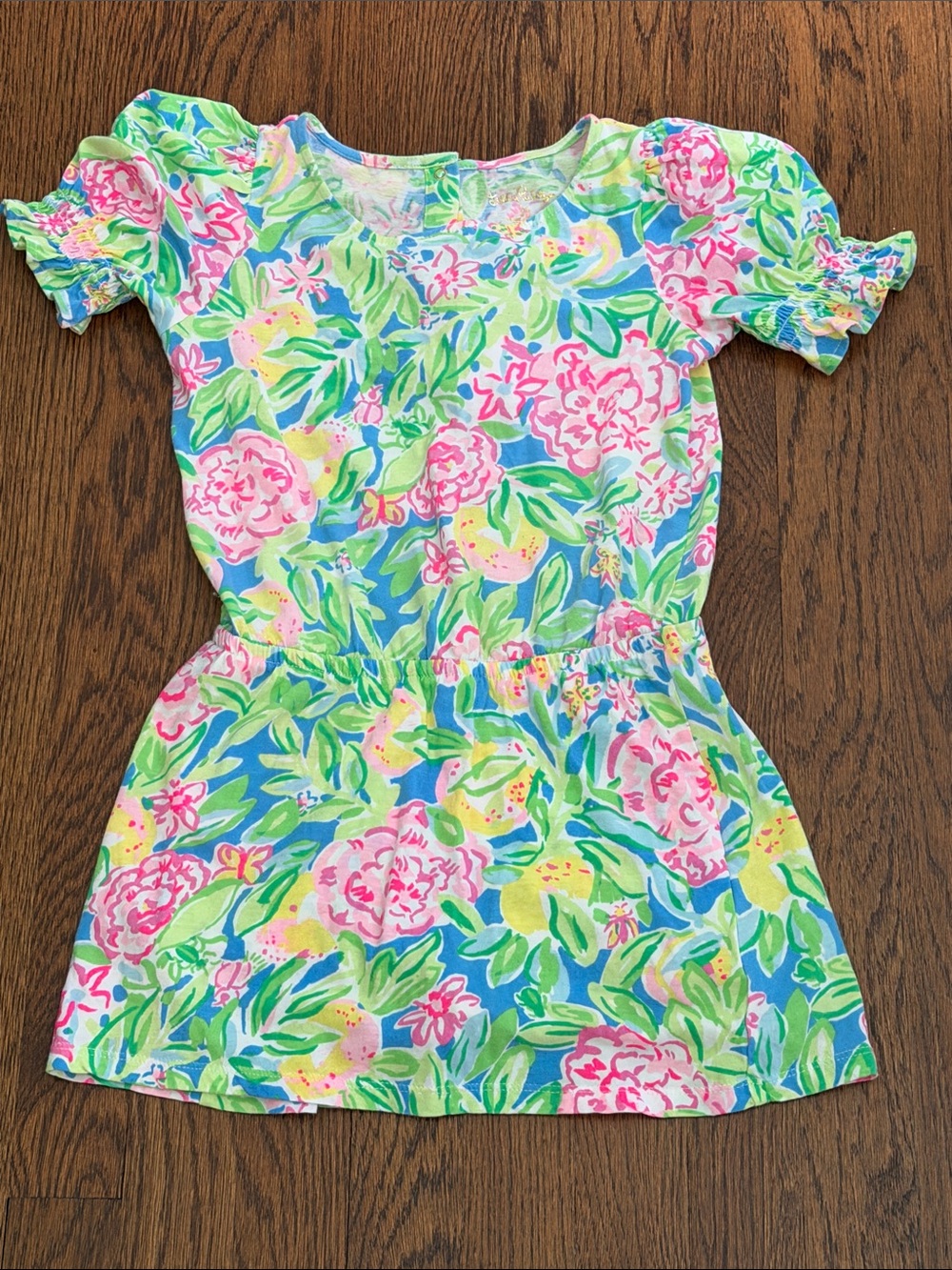 Lilly Pulitzer Girls Floral Pull-On romper - Pink & Green